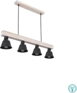 Κρεμαστό Φωτιστικό Ράγα Globo Lighting Gunther 15366S-4H Μαύρο