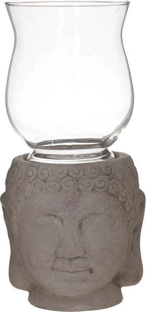 Inart Κηροπήγιο Γυάλινο 14x14x30cm