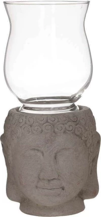 Inart Κηροπήγιο Γυάλινο 14x14x30cm