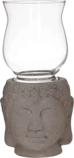 Inart Κηροπήγιο Γυάλινο 14x14x30cm