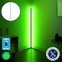 GloboStar Alien Design Φωτιστικό Δαπέδου Μαύρο με Ύψος 250cm LED 40W Ασύρματο Χειριστήριο RF & Dimmer Πράσινο