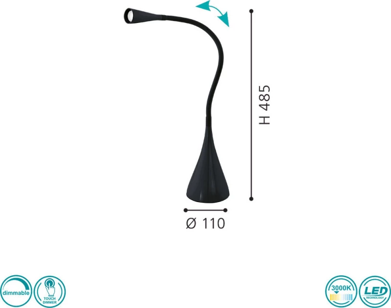 Φωτιστικό Γραφείου Led Snapora 94677 Black Eglo