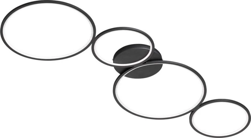 Trio Lighting Rondo Πλαφονιέρα Οροφής Μαύρη από Μέταλλο