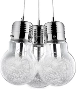 Ideal Lux Luce Max SP3 Κρεμαστό Φωτιστικό Vintage Τρίφωτο Ασημί