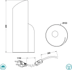 Trio Lighting Frank Black Πορτατίφ με Μαύρο Καπέλο και Μαύρη Βάση