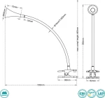Trio Lighting Φωτιστικό Γραφείου LED με Κλιπ Ύψους: 35cm Ασημί Viper