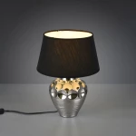 Trio Lighting Luanda Πορτατίφ με Μαύρο Καπέλο και Ασημί Βάση