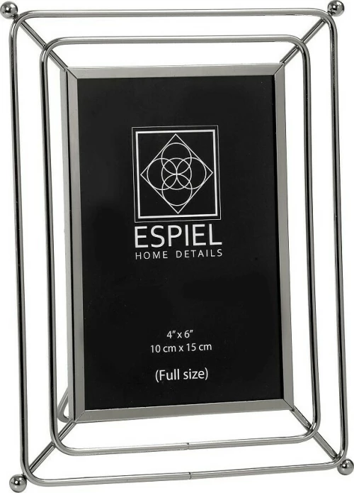 Espiel Κορνίζα Μεταλλική Ασημί 15x20cm