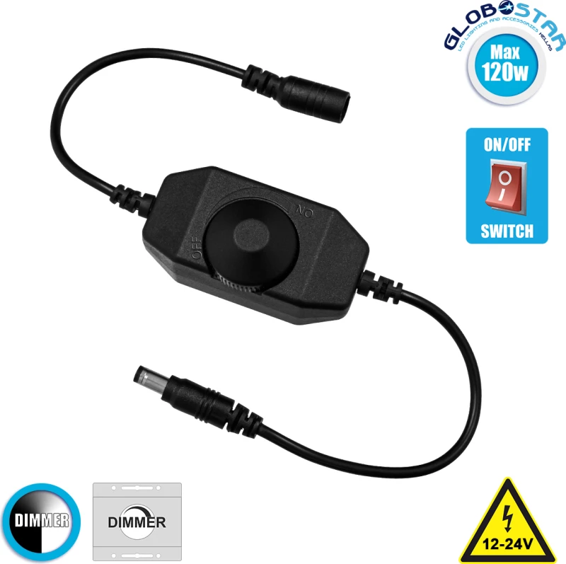 GloboStar LED Dimmer με Ροοστάτη & Διακόπτη On/Off 73306
