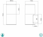 Trio Lighting Hoosic Επιτοίχιο Εξωτερικό Φωτιστικό Ανθρακί 224060142
