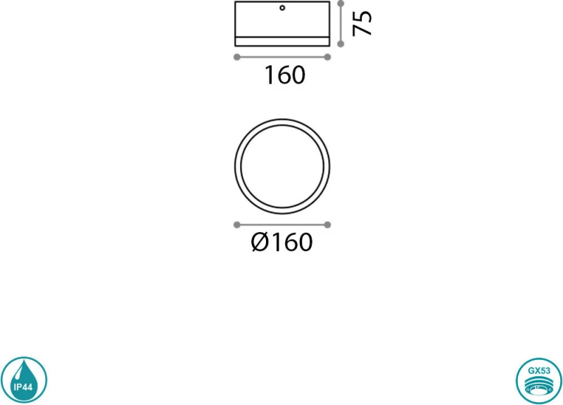 Ideal Lux Urano Επιτοίχιο Εξωτερικό Φωτιστικό 168135
