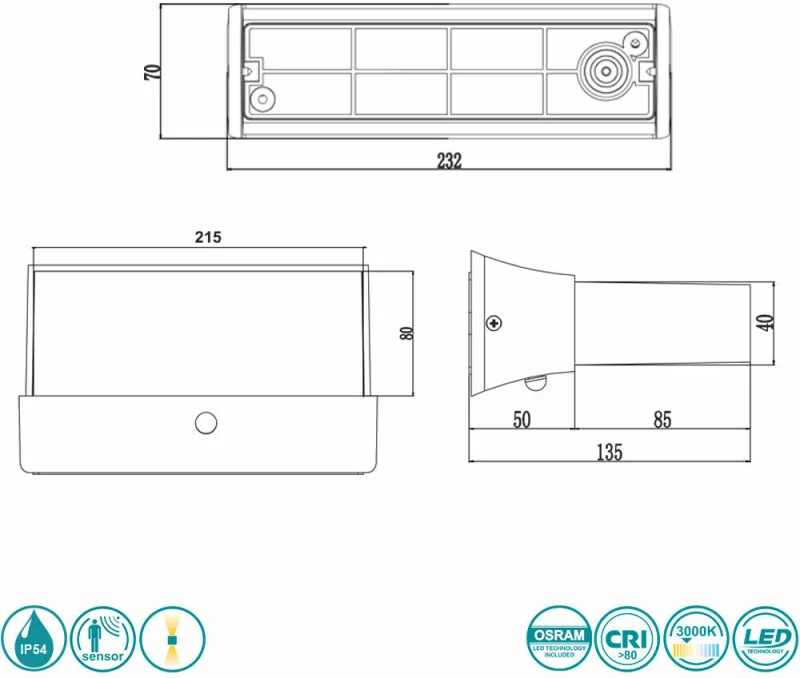 Trio Lighting Cuando Επιτοίχιο Εξωτερικό Φωτιστικό 226669242