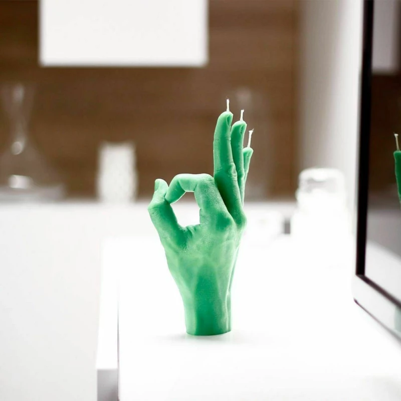 Κερί OK 20x9x8 Green Candle Hand Παραφίνη
