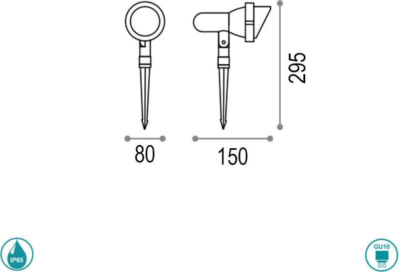 Ideal Lux Στεγανό Φωτιστικό Led Καρφωτό Terra 033037
