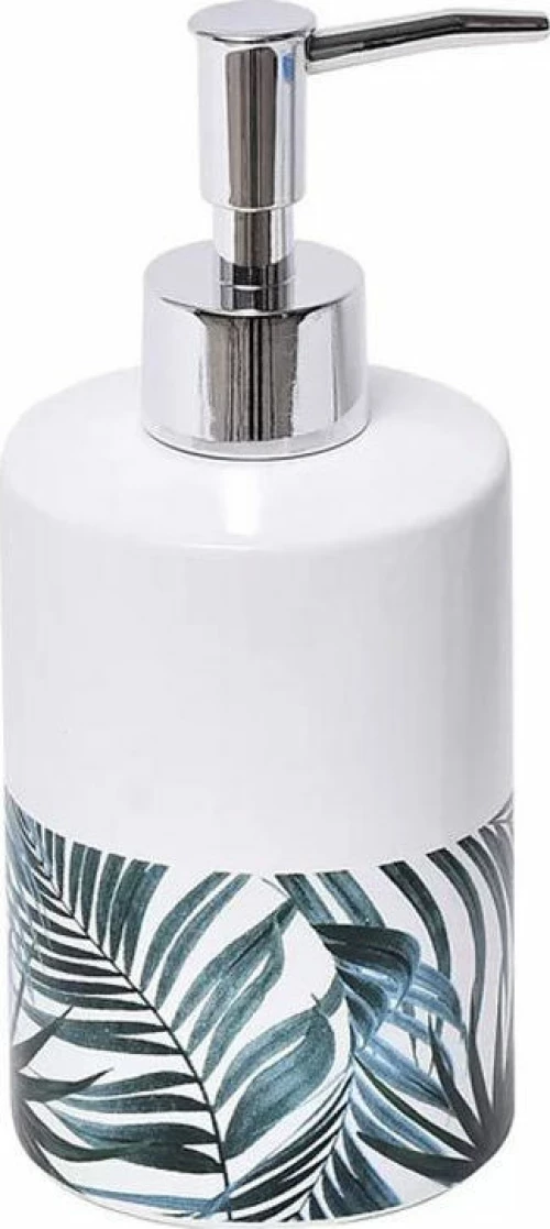 Κεραμικό Δοχείο Σαπουνιού Διανομέας, Dispenser, με τροπικό σχέδιο, 7x17.5 cm, Tropicale