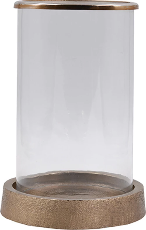 Titul Κηροπηγιο Γυαλι/Αλουμινιο Χρυσο Δ16Xυ22Cm