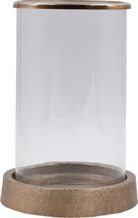 Titul Κηροπηγιο Γυαλι/Αλουμινιο Χρυσο Δ16Xυ22Cm