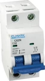 Elmark Αυτόματη Ασφάλεια 6kA 6A 2P Καμπύλη С C62N 41206