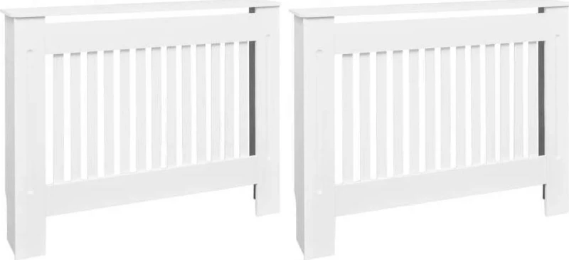 vidaXL Καλύμματα Καλοριφέρ Λευκά 112εκ. από MDF 276003 2τμχ