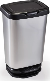 Κάδος Απορριμάτων Πλαστικός Jive Ασημί 40Lt 39x30x64υψ 2600601