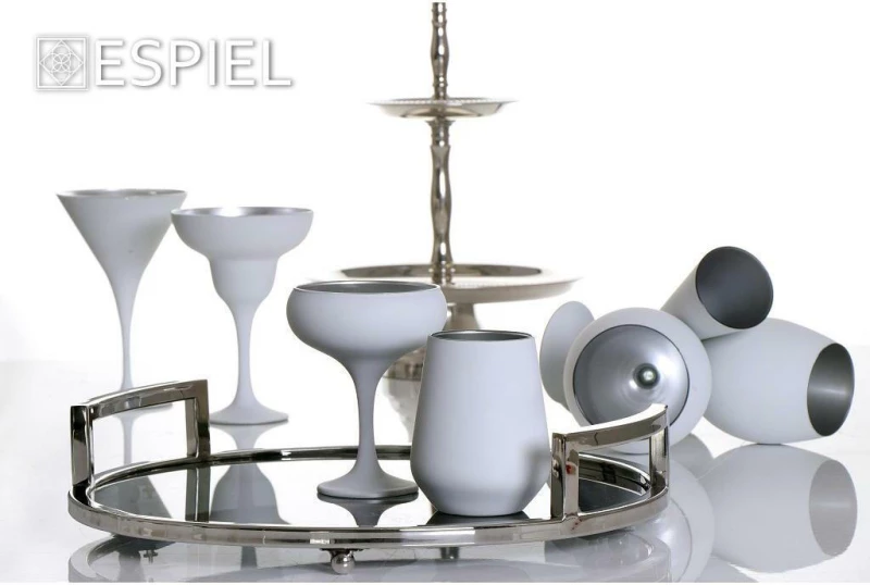 Espiel Ποτήρι Κρασιού Maya 550ml Γυάλινο White Silver 6τμχ