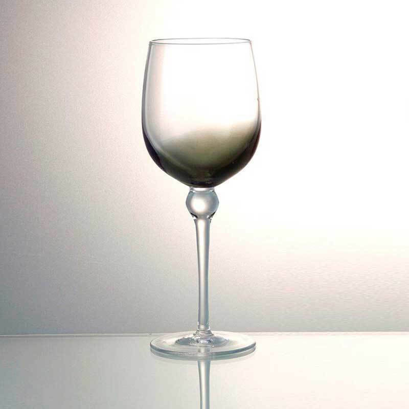 Cryspo Trio Ποτήρι Νερού Half Smoke Γυάλινο Κολωνάτο 370ml 6τμχ