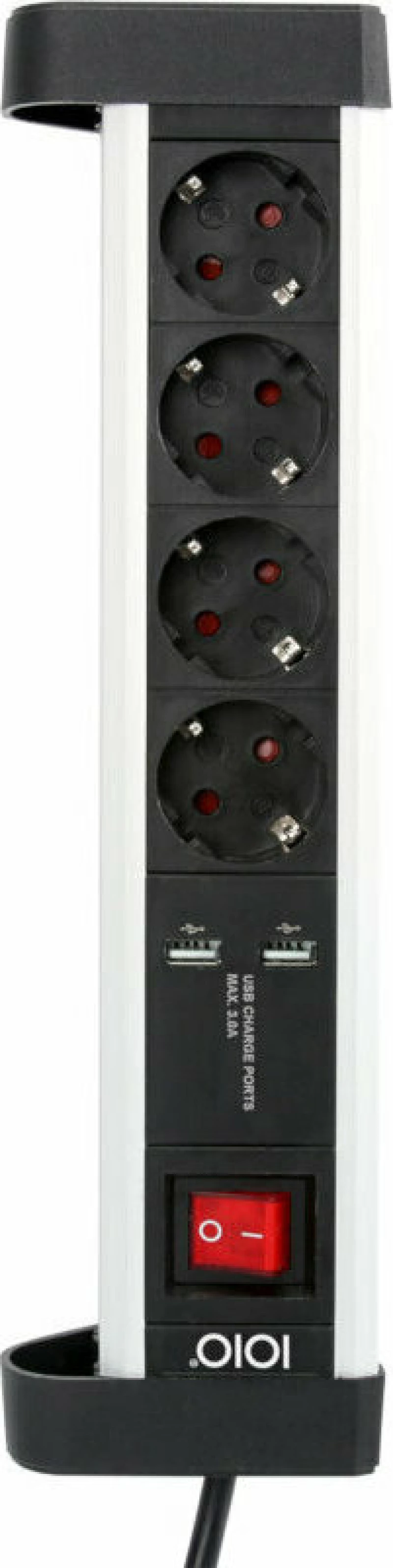 Olympia Πολύπριζο Ασφαλείας 4 Θέσεων με USB και Βάση για Γραφείο