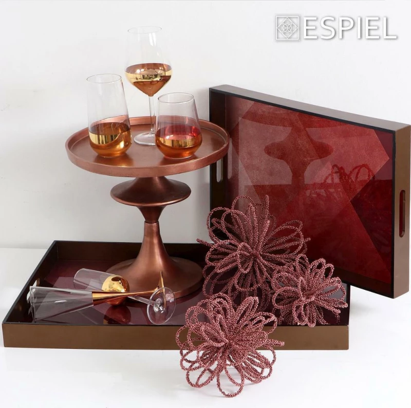 Espiel Ποτήρι Σαμπάνιας V-Line Gold Γυάλινο 150ml