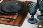 Espiel Ποτήρι Νερού Tristar Γυάλινο Κολωνάτο Blue Marine 280ml