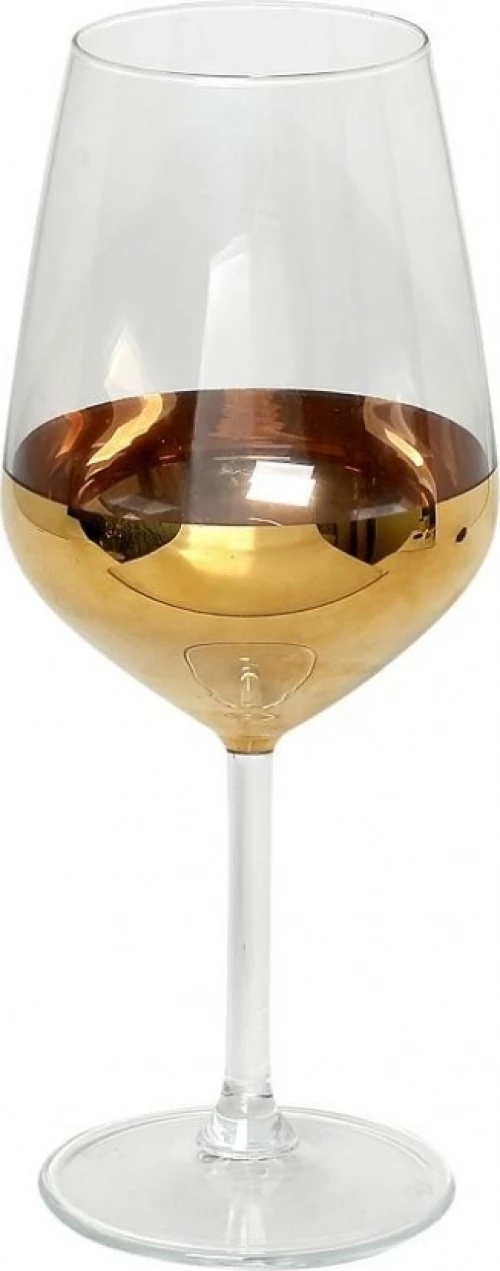 Espiel Ποτήρι Κρασιού 490ml Γυάλινο Διάφανο-Χρυσό