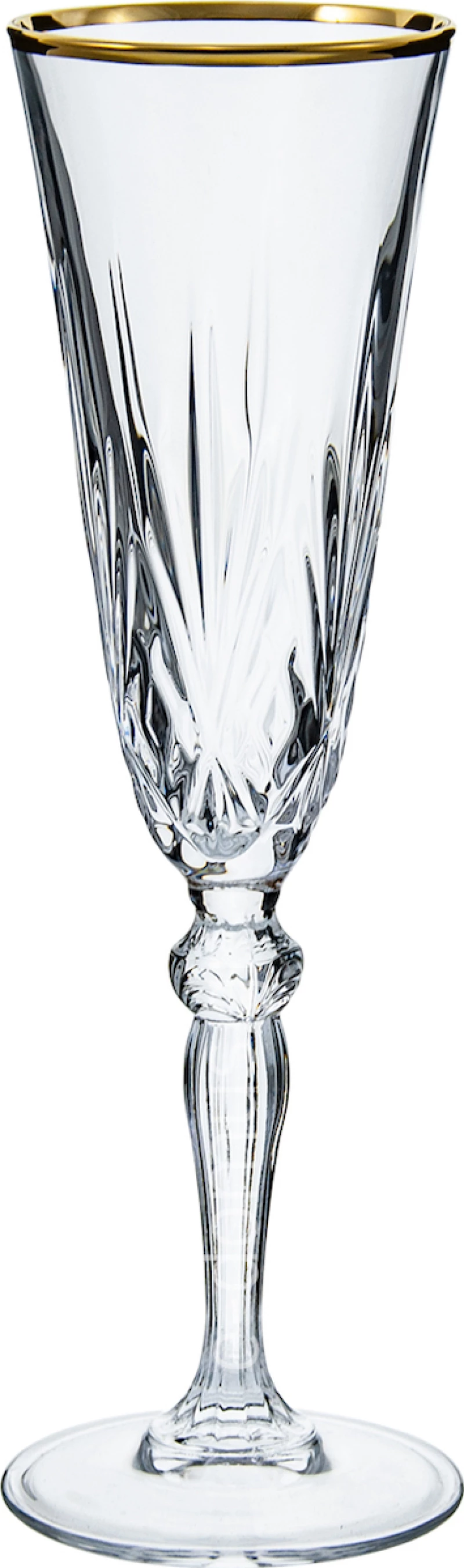 RCR Ποτήρι Σαμπάνιας Melodia Γυάλινο Κολωνάτο Gold 160ml