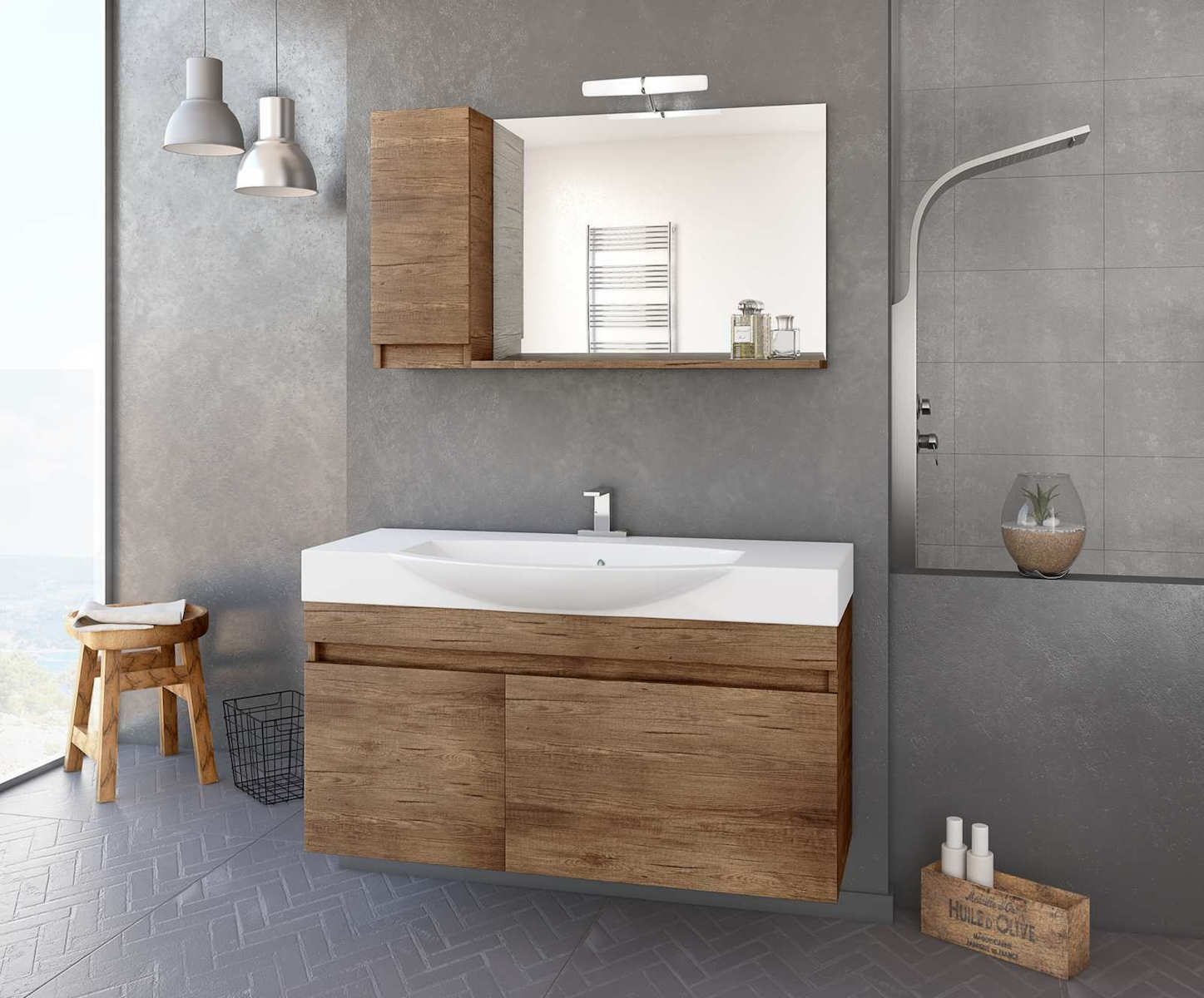 Καθρέπτης Μπάνιου Drop Senso 105 PL Wood