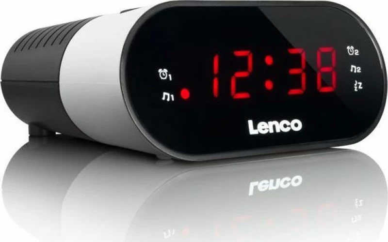 Lenco Ψηφιακό Ρολόι Επιτραπέζιο με Ξυπνητήρι CR07 White