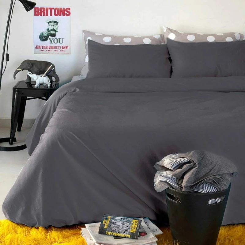 Melinen Σετ Σεντόνια Υπέρδιπλα με Λάστιχο 160x200x32 Urban Dark Grey