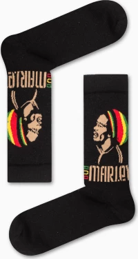 Vtex Socks Unisex Κάλτσες με Σχέδια Bob Marley σε Μαύρο