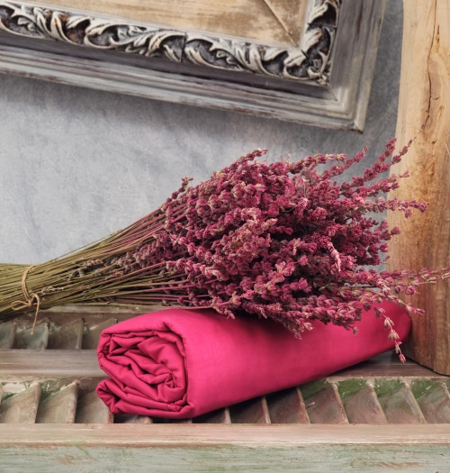 Σεντόνια Μονόχρωμα Angel Touch Cokitex Φούξια Ημίδιπλο Λάστιχο (120Χ200+25)