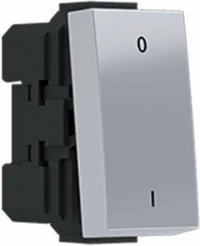 Elektromaterial Modys Διακόπτης Διπολικός 0-1 10Ax 1Σ 2P Ασημί - 10101312415