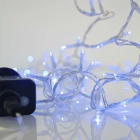 100 Λαμπάκια LED Μπλε 3mm με Προγράμματα, Σειρά, Διαφανές Καλώδιο Ρεύματος 4.95m Eurolamp
