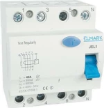 Elmark Ρελέ Ράγας Διαρροής Τετραπολικό 40A/30MA (400V) JEL1 40441