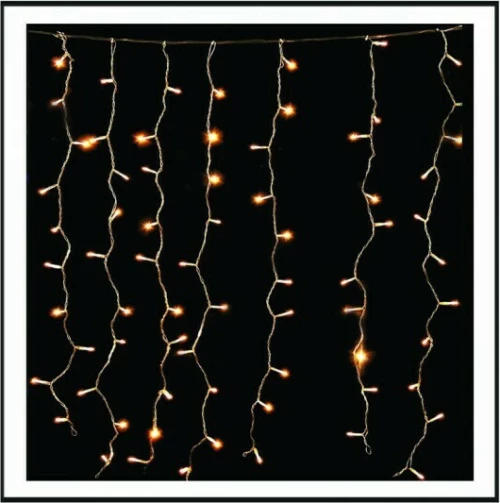 240 αδιάβροχα Led λαμπάκια κουρτίνα ρεύματος με διάφανο καλώδιο θερμό φως και οκτώ προγράμματα