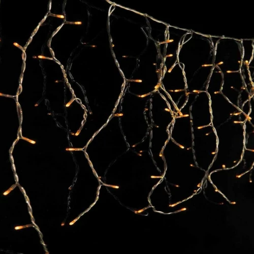 360 Λαμπάκια LED Θερμό Λευκό Επεκτάσιμα , Κουρτίνα, Διαφανές Καλώδιο Ρεύματος 2x2m Eurolamp