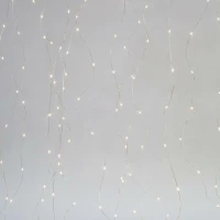 400 Λαμπάκια LED Θερμό Λευκό 5mm, Κουρτίνα, Ασημί Καλώδιο Ρεύματος 2x2m Eurolamp