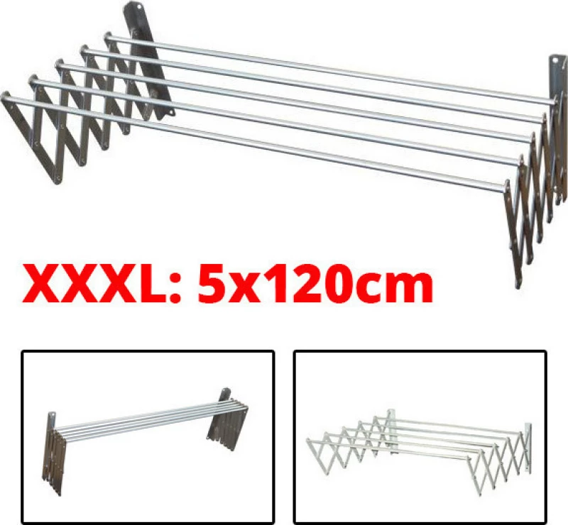 Πτυσσόμενη Απλώστρα Βιδωτή Αλουμινίου 120x5cm