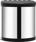 vidaXL Inox Κάδος Απορριμμάτων Ασημί για Ντουλάπι 8lt