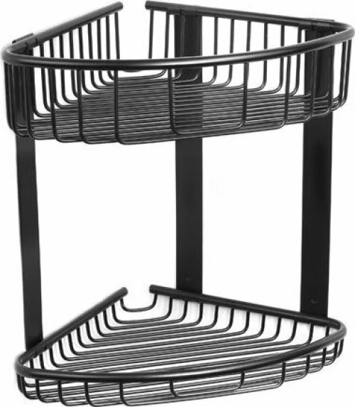 Γωνιακό Καλάθι Σχαρωτό Διπλό Reti 21X21X29Cm Karag 963955 - Ματ Μαύρο