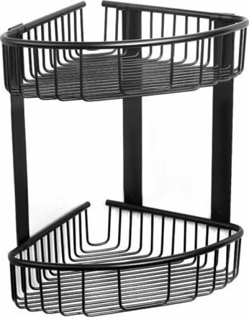 Γωνιακό Καλάθι Σχαρωτό Διπλό Reti 21X21X33Cm Karag 96388855 - Ματ Μαύρο