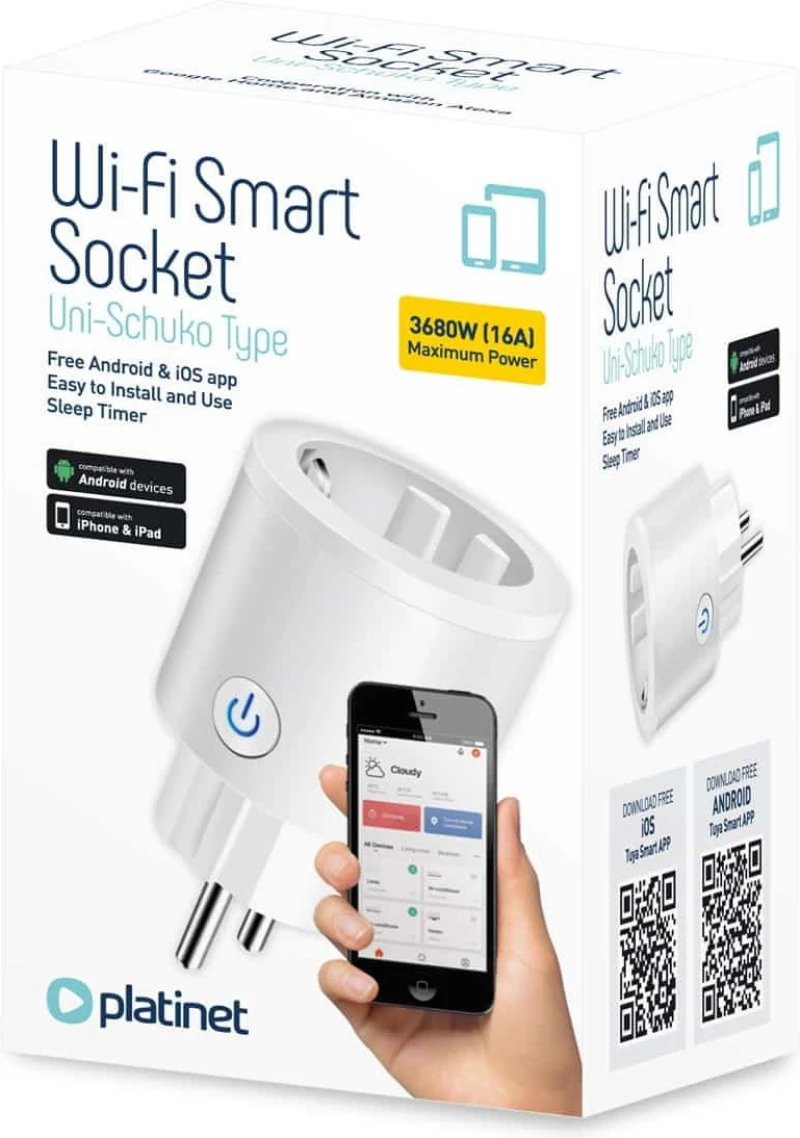 Platinet Wi-Fi Smart Socket 16A 3680W Pshp16Aw
