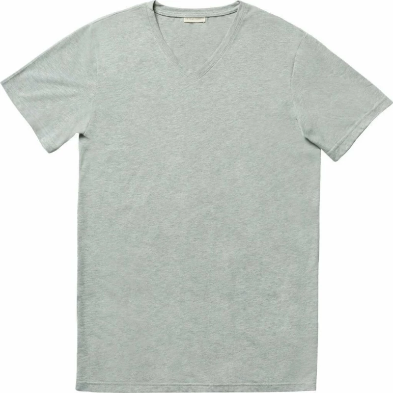 The Project Garments Regular Fit Organic Cotton V-neck T-shirt Melange Grey