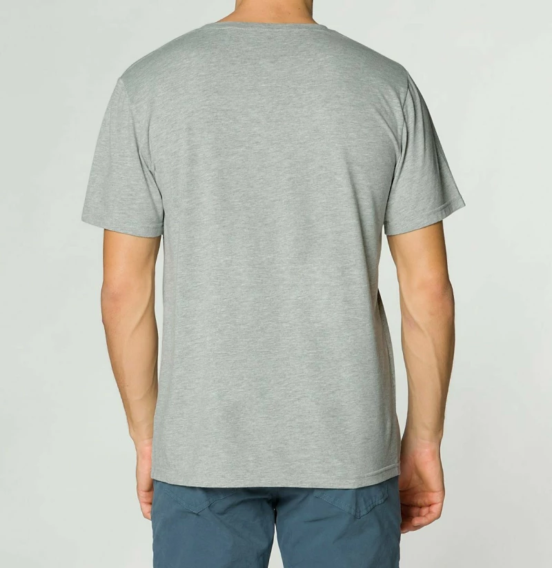 The Project Garments Regular Fit Organic Cotton V-neck T-shirt Melange Grey
