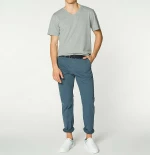 The Project Garments Regular Fit Organic Cotton V-neck T-shirt Melange Grey